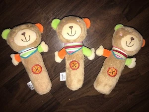 3Stück- Family Ernstings Greifling Stab Arme Teddybär Braun Orange Grün Halstuch - Bild 1 von 2