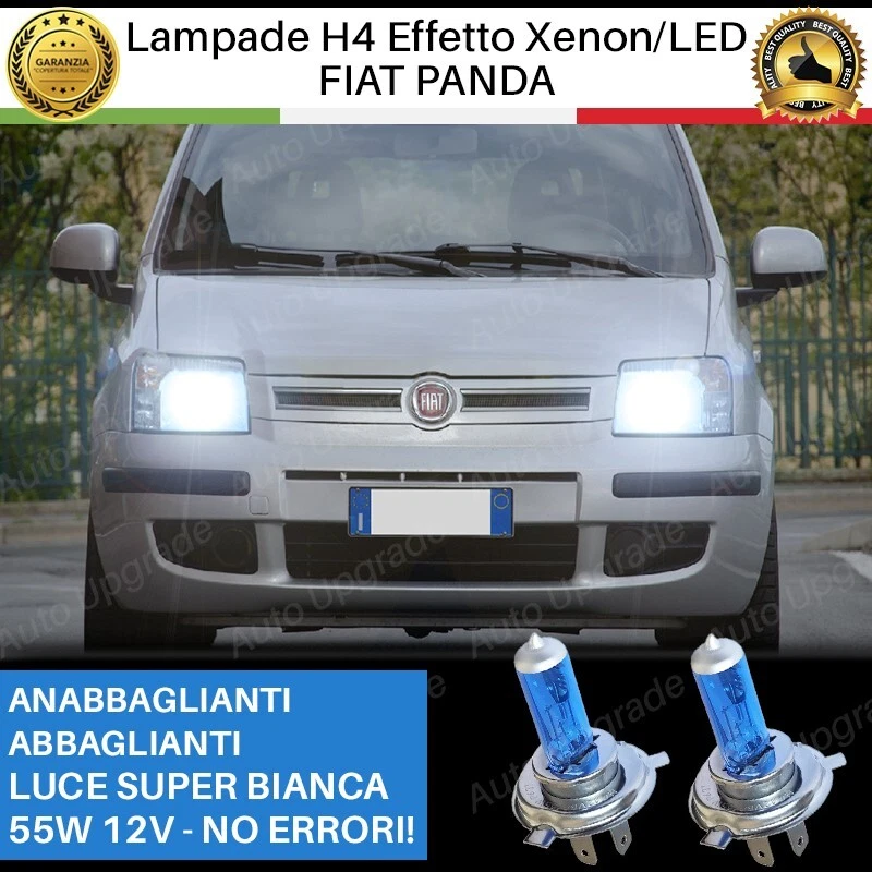 COPPIA LAMPADINE H4 PER FIAT PANDA 169 EFFETTO XENON BIANCO 55W 12V - Immagine 1 di 4