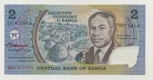 Samoa 2 Tala ND 1990 Pick 31.h UNC Uncirculated Banknote Serial AAH - Picture 1 of 2