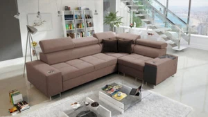 Sofa Ecksofa mit Schlaffunktion Eckcouch Polsterecke MOREN II Farbe wählbar - Bild 1 von 17