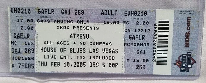 ATREYU - ENTRADA DE CONCIERTO COMPLETA ORIGINAL 2005 SIN USAR Foto 1 de 1