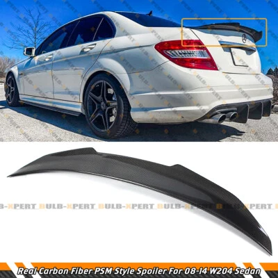 FOR 2008-14 MERCEDES BENZ W204 C63 CARBON FIBER PSM HIGHKICK TRUNK SPOILER WING - Image 1 of 4