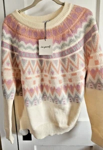 NUEVO CON ETIQUETAS GRACE+KARMA PULLOVER Suéter Mujer Grande Cuello Redondo - Imagen 1 de 6