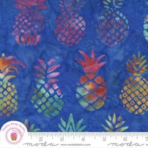 BEACHY BATIKS 4362 15 Blue  PINEAPPLES MODA BATIKS Quilt Fabric - Picture 1 of 4