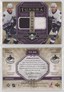 2007 Artifacts Tundra Tandems Metallic Purple Kevin Bieksa Mattias Ohlund #TT-BO