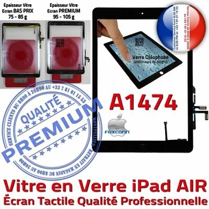 Touchscreen iPad A1474 Schwarz Bildschirm montiert Tischdecke Taste HOME selbstklebend vormontiert - Bild 1 von 5
