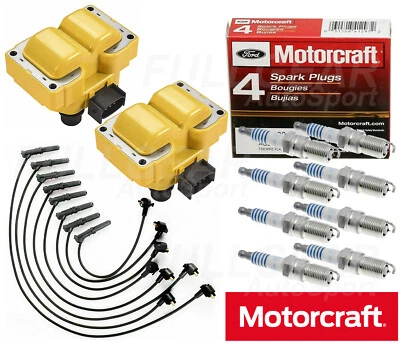 BOBINA DE ENCENDIDO + BUJÍA MOTORCRAFT + CABLE PARA FORD MERCURY 2.5L 4.6L 5.0L V8 Foto 1 de 3