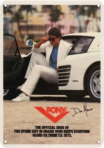1987 DAN MARINO & Farrari Testarossa Car & Pony DECORATIVE REPLICA METAL SIGN - Picture 1 of 1