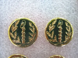 2 INSIGNES DE COL PHARMACIEN DU SERVICE DE SANTE DES ARMEES (FOND VERT) - Picture 1 of 2