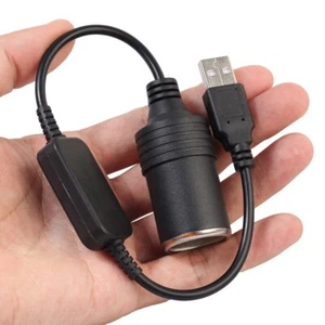 Zuverlässiger USB A Stecker auf 12V Auto Steckdose Buchse Kabel Adapter Stabil - Picture 1 of 11