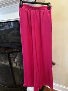 Women’s Hot Pink Wide Leg Flowy Pants (Part Of Set) Women’s Small - Picture 1 of 2