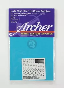 Archer 1/35 Deutsche Spätkrieg Heer Uniform Patches für Panzergrenadiere AR99048B - Bild 1 von 1