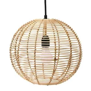 3R studios 1-Light Natural Craftsman Pendant Light with Rattan Shade - Picture 1 of 8