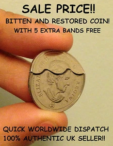 CANADIAN QUARTER / 25 Cent Bitten and Restored Coin [David Blaine Magic Trick] - Imagen 1 de 1