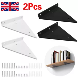 2/4X Floating Shelf Brackets 5 Inch Invisible Triangle Iron Wall Mounted Sheves - Picture 1 of 12
