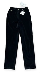 St John Sport Marie Gray NWT Black Cotton Stretch Velvet Pants Slacks NEW 4 - Picture 1 of 13