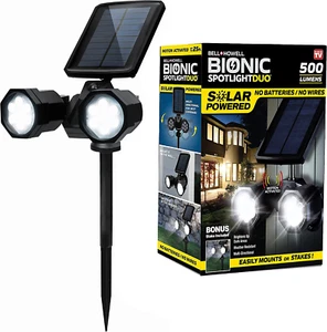 Bionic Duo Solar Lights Outdoor with Motion Sensor, Stakes by Bell+Howell - 14 L - Picture 1 of 6