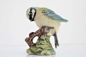 Beswick Bird Figurine Blue Tit 992 Naturalistically Perched on Branch