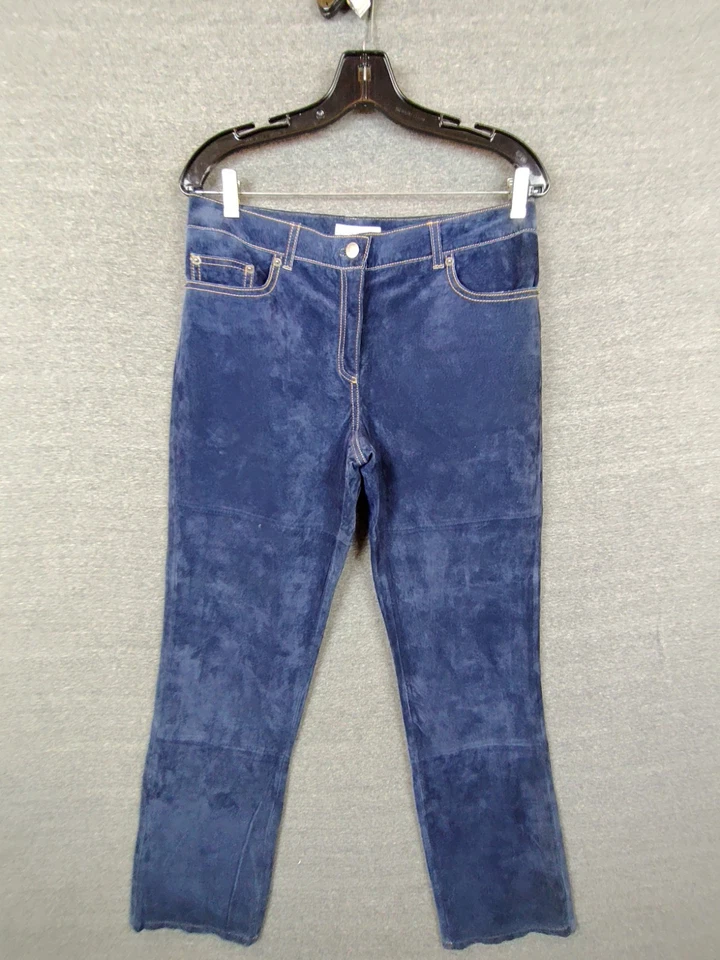 Pantalones Isaac Mizrahi para mujer 8 azul gamuza cuero corte bootcut Western Rockabilly Foto 1 de 4