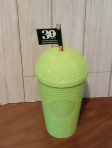 Starbucks Frappuccino Studded Dome Tumbler 16oz Cup Summer 2025 Neon Lime - Foto 1 di 4