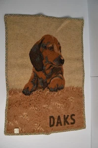 Vintage DAKS Baby Bassotto Cucciolo Lana Culla Coperta Getto Pad Cane Made in Japan - Foto 1 di 9