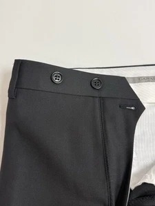 Pantalones de traje Canali negros lisos talla 34 #367 - Imagen 1 de 8