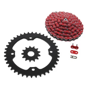 10-13 Yamaha YFM700 700 Raptor Red Non O-Ring Chain & Black Sprocket 13/40 102L - Picture 1 of 5