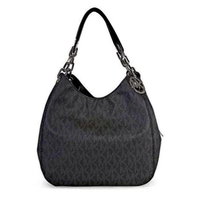 NEW MICHAEL KORS FULTON SIGNATURE BLACK LARGE HOBO SHOULDER BAG 30S7SFTL38 - Image 1 of 4