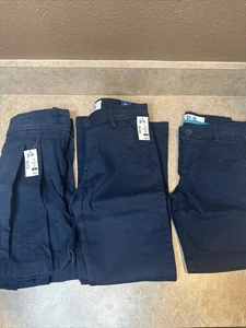NWT 3pc Girls Uniform LOT- ADJUSTABLE Skort, Bootcut Pants, Shorts. Size 8 - Picture 1 of 12