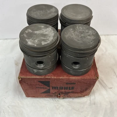 MGTC MGTD NOS Mahle 5 Ring Standard Size Pistons (w/Rings)1 250cc XPAG Engines - Image 1 of 4