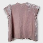 Bonpoint Couture Pink Crushed Velvet Top Blouse Crystal Buttons Rose Size 4