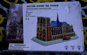 Große Architektur der Welt - Notre-Dame de Paris 3D-Modell Puzzle 44 Teile NEU - Bild 1 von 10