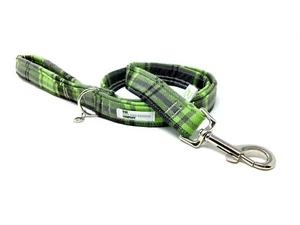 Guinzaglio per Cani con Manico Imbottito in Tartan Verde e Grigio - Foto 1 di 1