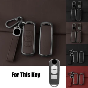 Zinc Alloy Leather Car Key Fob Case Cover For Mazda 2 3 6 CX-3 CX-4 CX-5 CX7 M3 - Picture 1 of 16