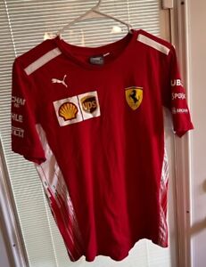 Authentic Formula One PUMA FERRARI UPS Shell Racing F1 Jersey Shirt Red Sz Small