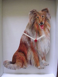 Rough Collie Dog Wall Clock. New & Boxed. - Picture 1 of 1