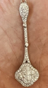 Ciondolo goccia elegante scintillante quadrifoglio Fiorelli argento sterling con catena 18" - Foto 1 di 13
