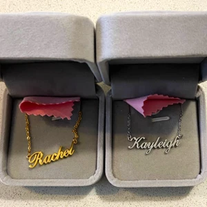Gift for Mom Personalize Name Necklace Pendent Box Custom Font Jewelry for Women - Picture 1 of 13