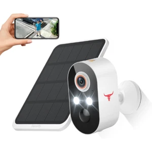 1080p Wireless Security Camera with Solar Panel, AI Human Detection, 2-Way Talk, - Picture 1 of 7