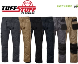 Cargo Combat Work Trousers By Tuff Stuff Knee Pad Fitting & Heavy Duty - Picture 1 of 29