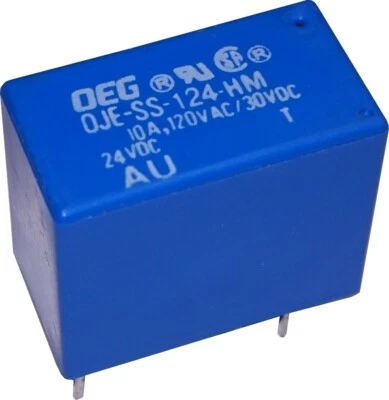 Lot of 2 Tyco Relays SPST NO  Coil:24V Contact:10A PCB - Image 1 of 4