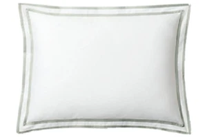 Ralph Lauren Euro Pillow Sham - Spencer Border White Sage - Picture 1 of 3