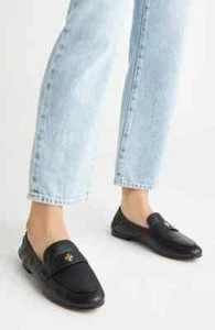 MOCASSINO BALLET DONNA TORY BURCH NUOVO SENZA ETICHETTE PELLE NERA TAGLIA 10 $298 - Foto 1 di 13