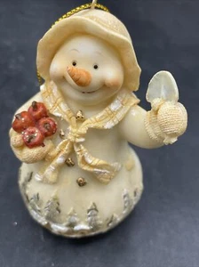Muñeco de Nieve Mujer de Nieve Adorno de Navidad Jardinero Manzanas Paleta Pueblo Vacaciones - Imagen 1 de 12