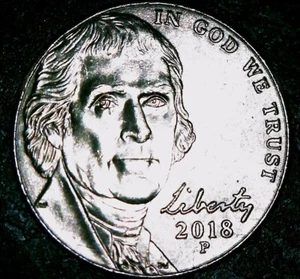 2018 P Jefferson Nickel with "Beehive" chip/ cud on reverse - Picture 1 of 3