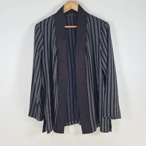 Zara womens kimono jacket size S navy blue striped long sleeve 084672 - Picture 1 of 9