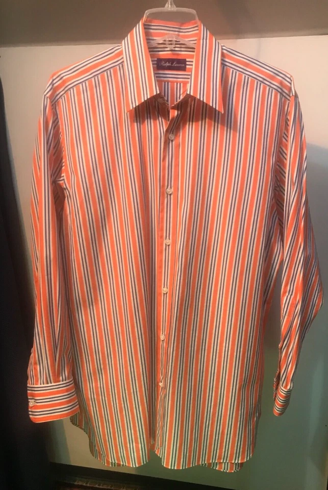 CAMISA DE VESTIR RALPH LAUREN ETIQUETA PÚRPURA RAYAS ITALIA TALLA 16 grande Xlarge Foto 1 de 4