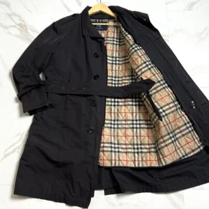 BURBERRY LONDON Trench coat Nova check Liner Size:M Belted coat Black FROM JAPAN - Picture 1 of 12