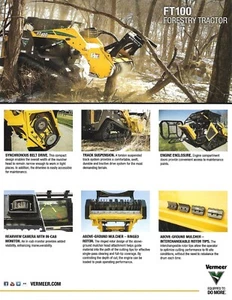 Equipment Data Sheet - Vermeer - FT100 Forestry Tractor - c2016 Brochure (E7646) - Picture 1 of 1