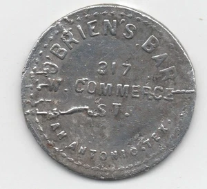 San Antonio, TX Medaille, O'Brien's Bar, 2 1/2 Cent, Texas - Bild 1 von 2